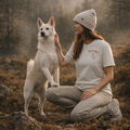 Natural Raw T-shirt - Dogs & Coffee make everything comfy